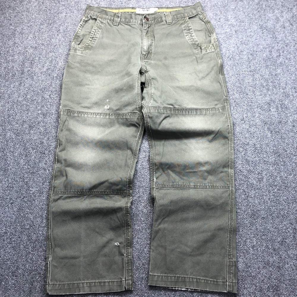 Mountain Khakis Cargo Pants Mens 36x29 Green Canvas Workwear Utility Relaxed Fit